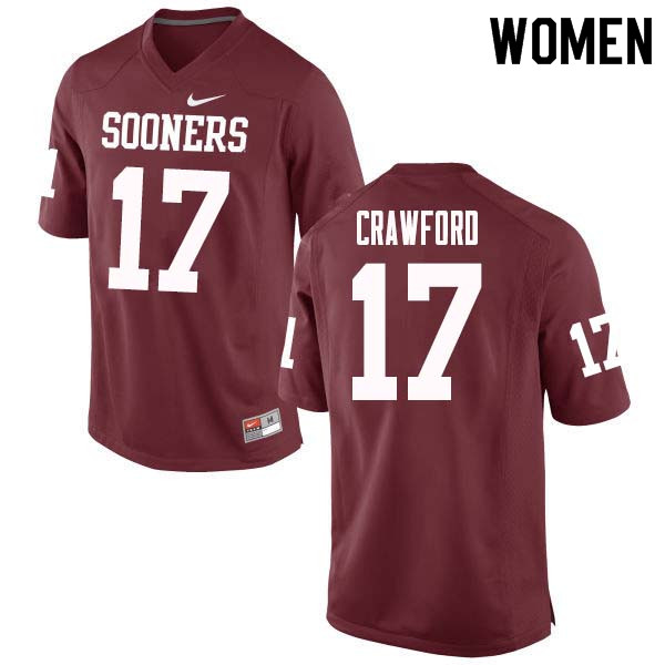 Women #17 Jaquayln Crawford Oklahoma Sooners College Football Jerseys Sale-Crimson